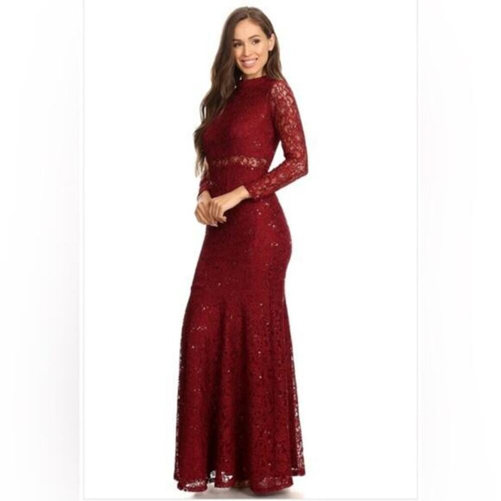 NWOT 2X-Large Eureka Evening Formal Gown Long Red Sequin Dress 2905